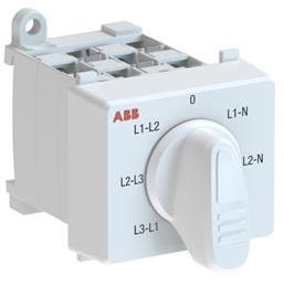 ABB 1SCA126659R1001 OC25 Cam switch, Ith=25A, Voltmeter, 6-contacts, DIN-rail and screw base mounting, Grey Modular handle