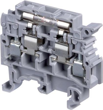 ABB 1SNA115665R2500 grey Screw Clamp Terminal Blocks M4/8.SFDT with blown fuse indicator equipped with 2 test sockets DIA. 2 mm / .079"