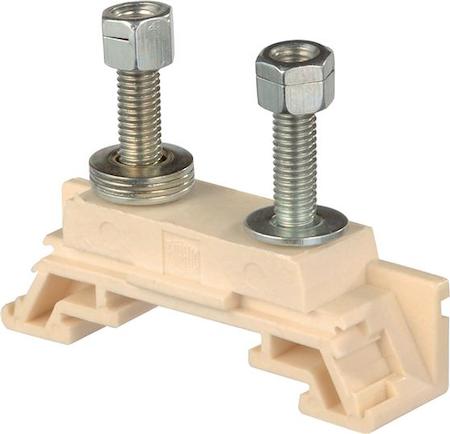 ABB 1SNA162991R1400 beige Railway Terminal Blocks HD16/14.FF5.21 2 stud terminal M5 x 19,5 mm (.768") with interruptor bar and possibility of transverse connection - Equipment (as per NF F 61017) : self locking nut + spring washer + washer