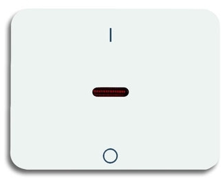 ABB 1751-0-1906 Клавиша для механизма 1-клавишного выключателя/переключателя/кнопки, с красной линзой, с маркировкой "I/O", серия alpha nea, белый матовый