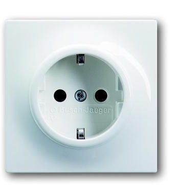 ABB 2013-0-4953 Розетка SCHUKO 16А 250В с защитными шторками, серия impuls, цвет альпийский белый