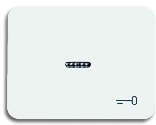 ABB 1751-0-2268 Клавиша для механизма 1-клавишного выключателя/переключателя/кнопки, с прозрачной линзой и символом "КЛЮЧ", серия alpha nea, цвет белый глянцевый