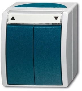 ABB 1085-0-1612 Выключатель жалюзи, с фиксацией, для открытого монтажа, IP44, серия ocean, цвет серый/сине-зелёный