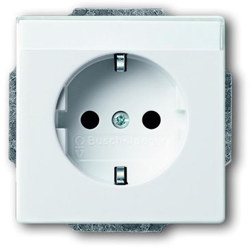 ABB 2011-0-3727 Розетка SCHUKO 16А 250В с полем для надписи, серия solo/future, цвет davos/альпийский белый