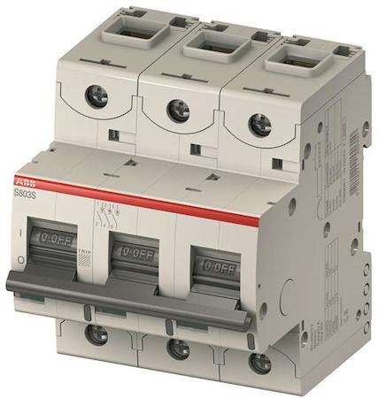 ABB 2CCS883001R0597 S803C-K63 High Performance Circuit Breaker - S800C - Number of poles 3 - Tripping characteristic K - Rated current 63A - Cage terminal