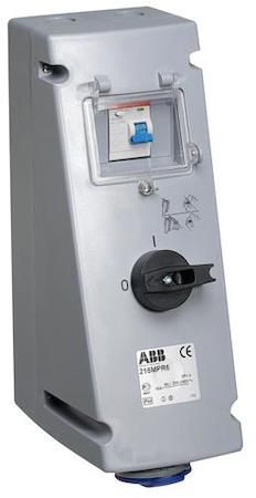 ABB 2CMA167772R1000 Switched interlocked socket-outlet with RCD, 6h, 30mA, 16A, IP44, 3P+N+E
