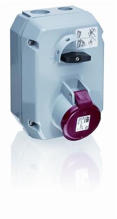 ABB 2CMA168036R1000 Switched interlocked socket-outlet, 6h, 63A, IP44, 3P+E