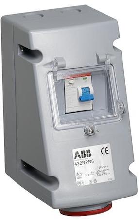 ABB 2CMA168300R1000 Socket-outlet with RCD, 6h, 30mA, 32A, IP44, 3P+N+E