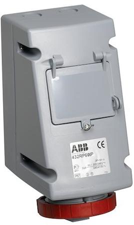 ABB 2CMA164619R1000 Socket-outlet prepared for MCB/RCD, 6h, 32A, IP67, 3P+N+E