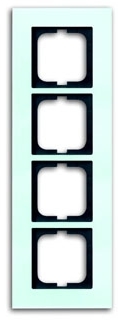 ABB 1754-0-4253 Рамка 4-постовая, серия carat, белое стекло