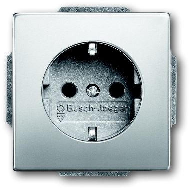 ABB 2013-0-5374 Розетка SCHUKO 16А 250В с защитными шторками, серия pur/сталь