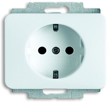 ABB 2013-0-5377 Розетка SCHUKO 16А 250В с защитными шторками, серия alpha nea, цвет белый глянцевый