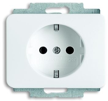 ABB 2011-0-6227 Розетка SCHUKO 16А 250В, серия alpha nea, цвет белый матовый