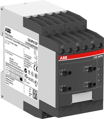 ABB 1SVR650488R8300 Реле контроля CM-MPN.62 без контр нуля, Umin/Umax=3х450-570В/600-720BAC, обрыв, чередов коррекц, асимм-я 2-25%, tрег =0-30с, 2ПК