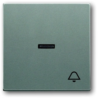 ABB 1751-0-3015 Клавиша для механизма 1-клавишного выключателя/переключателя/кнопки, с прозрачной линзой и символом "ЗВОНОК", серия solo/future, цве meteor/серый металлик