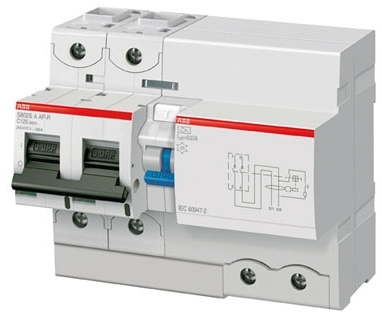 ABB 2CCC892006R0841 Residual Current Circuit Breakers with Overcurrent Protection - DS800N - Number of poles 2 - Tripping characteristic D - Rated current 125A - Rated Residual Operating Current 1A - selective