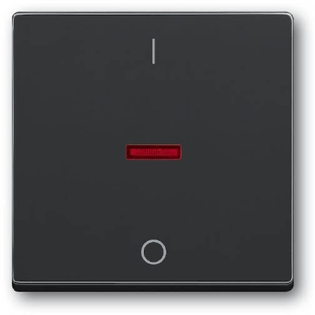 ABB 1751-0-2758 Клавиша для механизма 1-клавишного выключателя/переключателя/кнопки, с красной линзой, с маркировкой "I/O", серия solo/future, цвет manhattan/графит