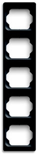 ABB 1754-0-4150 Рамка 5-постовая, вертикальная, серия alpha exclusive, цвет обсидиан
