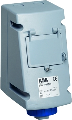 ABB 2CMA168220R1000 Socket-outlet with MCB, 6h, 32A, IP67, 2P+E