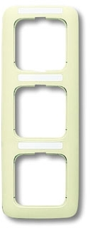 ABB 1754-0-3708 Рамка 3-постовая, вертикальная, с полем для надписи, серия Busch-Duro 2000 SI, цвет слоновая кость