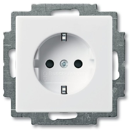 ABB 2013-0-5278 Розетка SCHUKO, с защитными шторками, альпийский белый