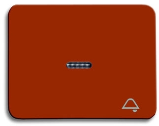 ABB 1751-0-2851 Клавиша для механизма 1-клавишного выключателя/переключателя/кнопки, с прозрачной линзой и символом "ЗВОНОК", серия alpha exclusive, цвет янтарь