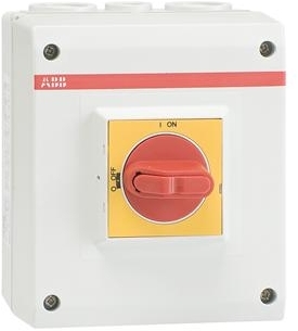 ABB 1SCA022401R3510 Lastscheider, 3P 32A, 2xM25+M16 rood/gele knop