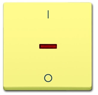 ABB 1751-0-3008 Клавиша для механизма 1-клавишного выключателя/переключателя/кнопки, с красной линзой, с маркировкой "I/O", серия solo/future, цвет sahara/жёлтый