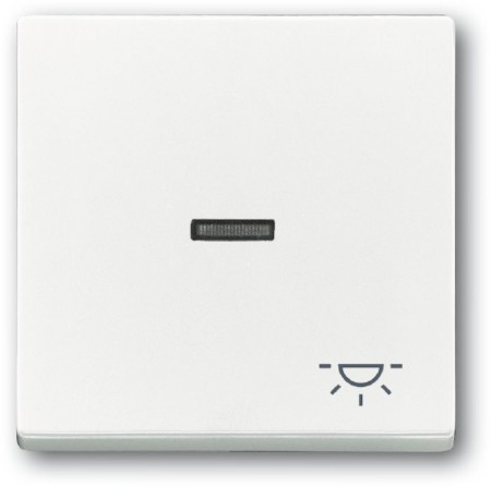 ABB 1751-0-2753 Клавиша для механизма 1-клавишного выключателя/переключателя/кнопки, с прозрачной линзой и символом "СВЕТ", серия solo/future, цвет davos/альпийский белый