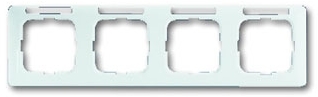 ABB 1754-0-4064 Рамка 4-постовая, горизонтальная, с полем для надписи, серия Reflex SI linear, цвет альпийский белый