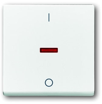 ABB 1751-0-2750 Клавиша для механизма 1-клавишного выключателя/переключателя/кнопки, с красной линзой, с маркировкой "I/O", серия solo/future, цвет davos/альпийский белый