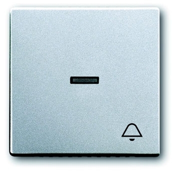 ABB 1751-0-2952 Клавиша для механизма 1-клавишного выключателя/переключателя/кнопки, с прозрачной линзой и символом "ЗВОНОК", серия solo/future, цве серебристо-алюминиевый