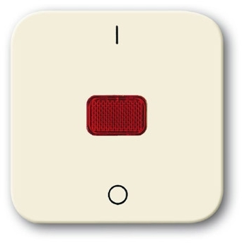 ABB 1731-0-0348 Клавиша для механизма 1-клавишного выключателя/переключателя/кнопки с красной линзой и маркировкой "I/O", серия Busch-Duro 2000 SI, цвет слоновая кость