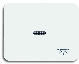 ABB 1751-0-1864 Клавиша для механизма 1-клавишного выключателя/переключателя/кнопки, с прозрачной линзой и символом "СВЕТ", серия alpha nea, цвет белый матовый