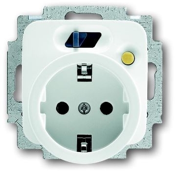 ABB 3116-0-0658 Розетка SCHUKO с УЗО, 16А, 30 мА,,KS IP21 (шлейф), серия Reflex SI, цвет альпийский белый