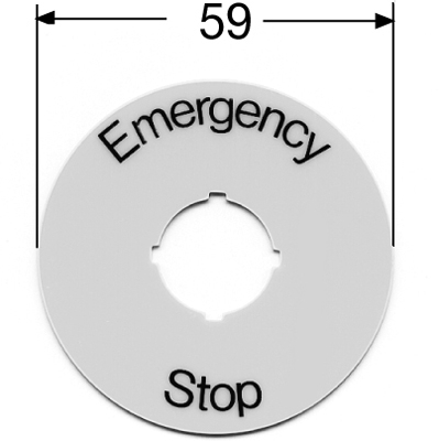 ABB SK615546-2 Шильдик круглый алюминиевый желтый Emergency Stop для кнопо к Грибок