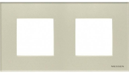 ABB N2272 CP Рамка 2-постовая, 2-модульная, серия Zenit, стекло Жемчужное
