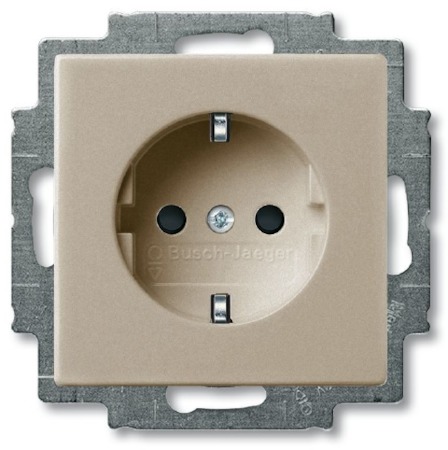 ABB 2011-0-6146 Розетка SCHUKO 16А 250В, с винтовыми клеммами, серия Basic 55, цвет шампань