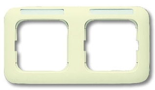 ABB 1754-0-2213 Рамка 2-постовая, горизонтальная, с полем для надписи, серия Busch-Duro 2000 SI, цвет слоновая кость