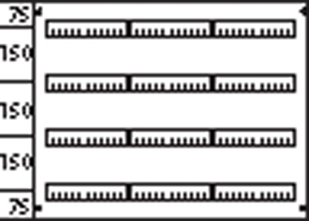ABB AS234 Пластрон с прорезями 3ряда/4 рейки-150мм