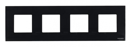 ABB N2274 CN Рамка 4-постовая, серия Zenit, стекло чёрное