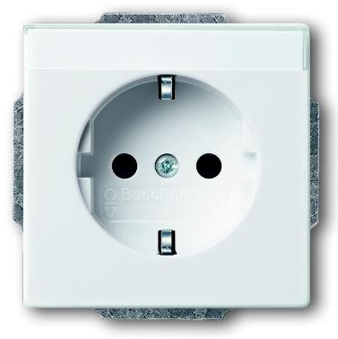 ABB 2011-0-6209 Розетка SCHUKO 16А 250В с полем для надписи, серия solo/future, цвет davos/альпийский белый