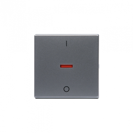 ABB 1788-83 Клавиша для 1-клавишных выключателей/переключателей/кнопок с символом "I/O", красная линза, Impressivo, алюминий