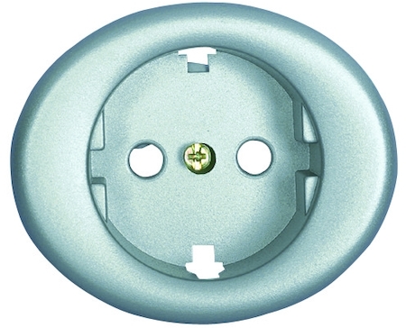 ABB 5588 PL Накладка для розетки SCHUKO, серия TACTO, цвет серебро