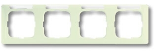 ABB 1754-0-4099 Рамка 4-постовая, горизонтальная, с полем для надписи, серия Busch-Duro 2000 SI linear, цвет слоновая кость