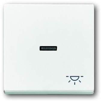 ABB 1751-0-3084 Клавиша для механизма 1-клавишного выключателя/переключателя/кнопки, с прозрачной линзой и символом СВЕТ, серия solo/future, цвет davos/альпийский белый
