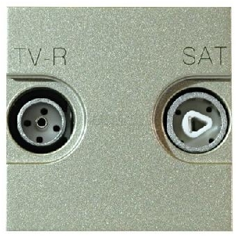 ABB N2251.7 CV Розетка TV-R-SAT оконечная с накладкой, серия Zenit, цвет шампань