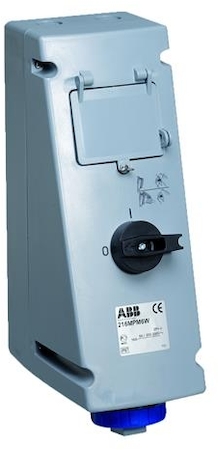 ABB 2CMA168014R1000 Switched interlocked socket-outlet with MCB, 4h, 32A, IP67, 3P+E