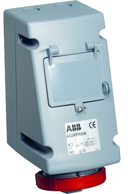 ABB 2CMA168355R1000 Socket-outlet with RCD, 6h, 30mA, 32A, IP67, 3P+E