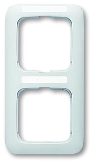 ABB 1754-0-2163 Рамка 2-постовая, вертикальная, с полем для надписи, серия Reflex SI, цвет альпийский белый
